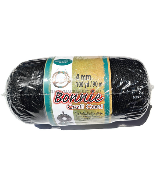 4mm Black Bonnie Cord